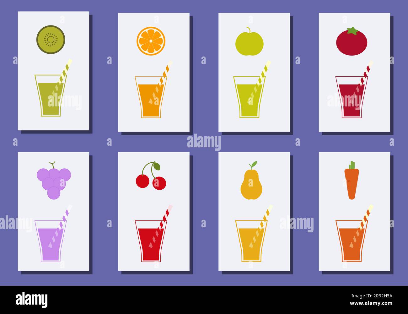 Fresh juice icon collection Design element Vector illustration Isolated ...