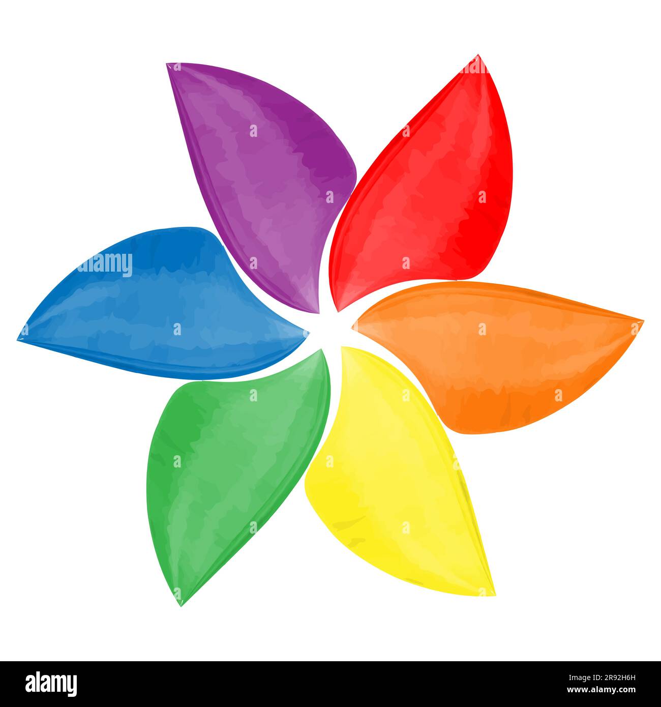 Rainbow watercolor flower. LGBT rights symbol. Design element. Vector