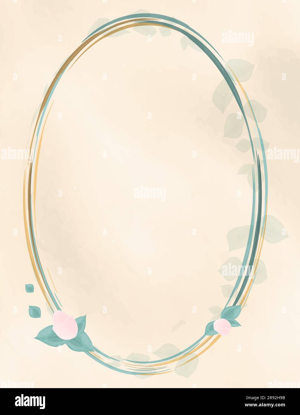Vertical invitation frame template Watercolor vector illustration Retro rustic style Stock Vector