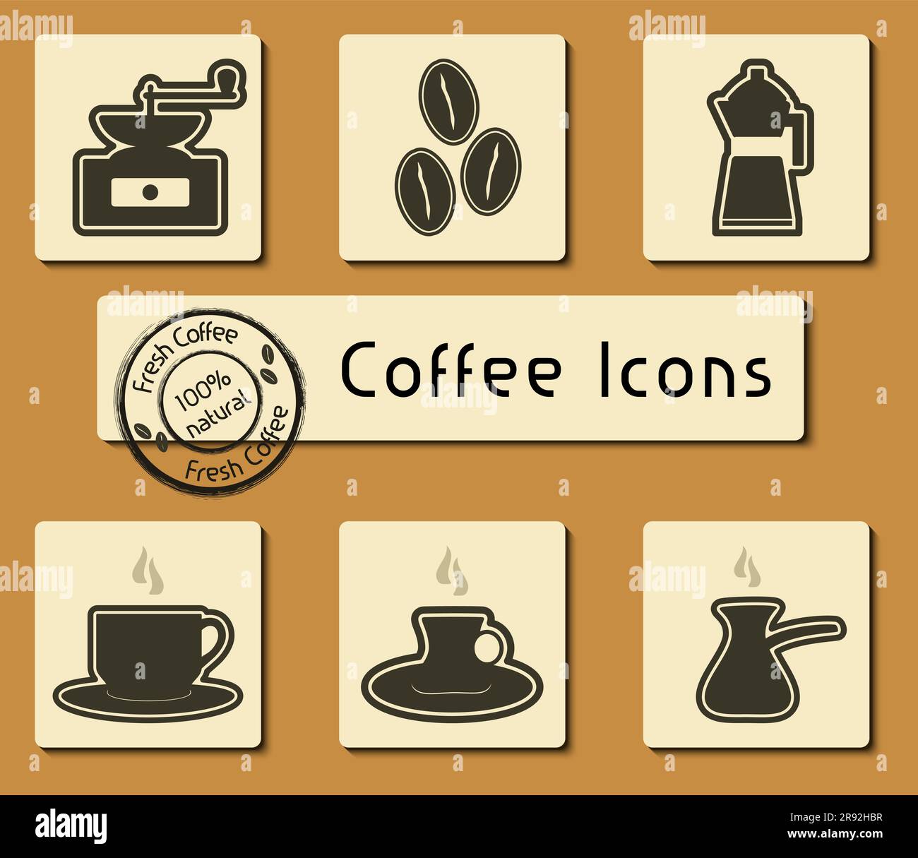 Coffee icons collection Decoration for showcase, corporate identity