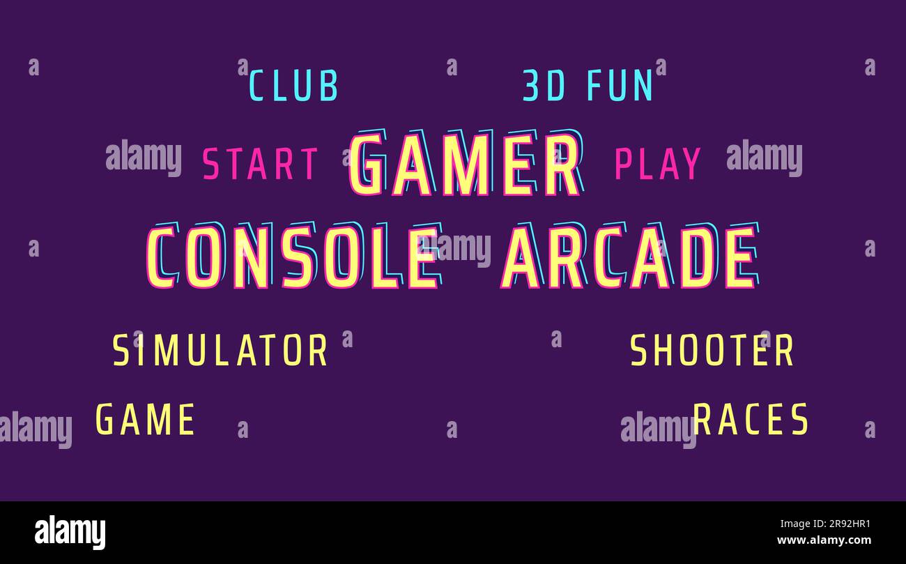 Console arcade word collage Stock Vector Image & Art Alamy