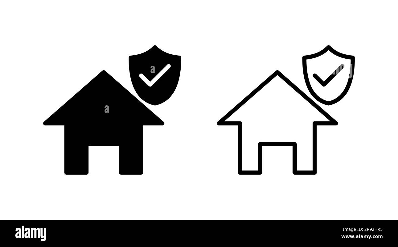Home insurance icon vector. home shield protect logo Stock Vector Image ...