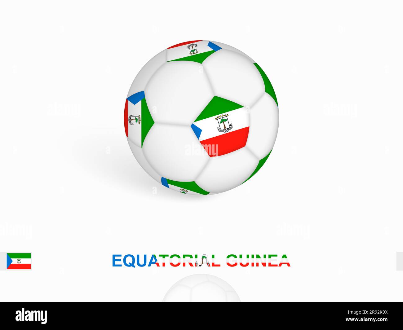 Soccer ball with the Equatorial Guinea flag, football sport equipment. Vector illustration. Stock Vector