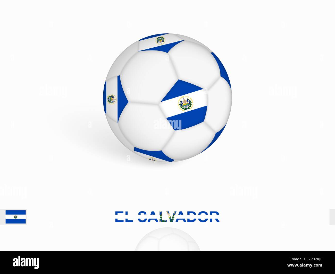 Soccer ball with the El Salvador flag, football sport equipment. Vector