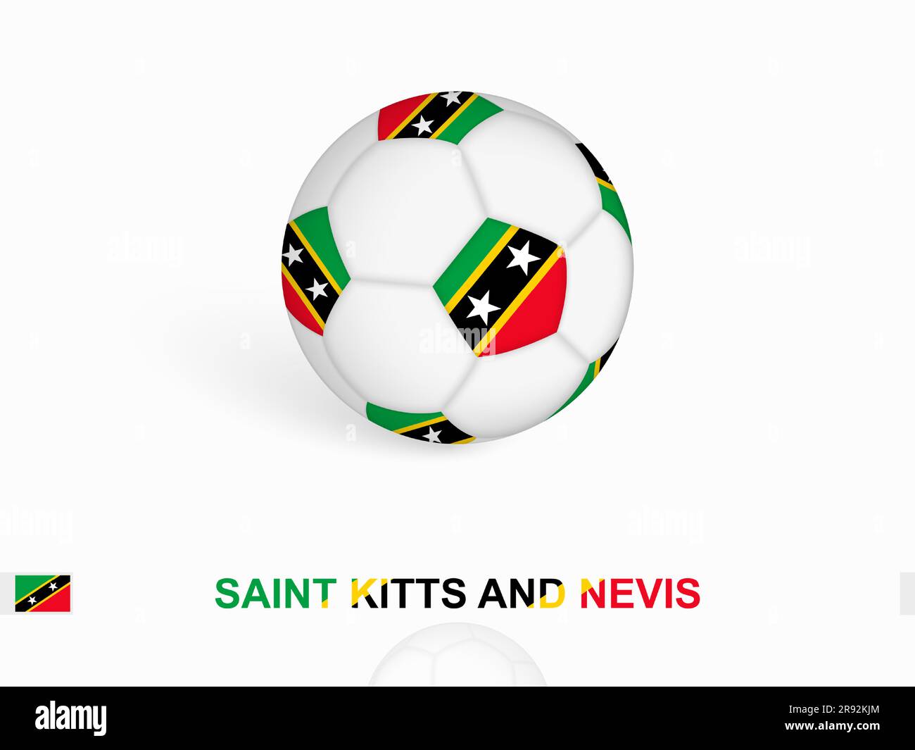 Soccer ball with the Saint Kitts and Nevis flag, football sport