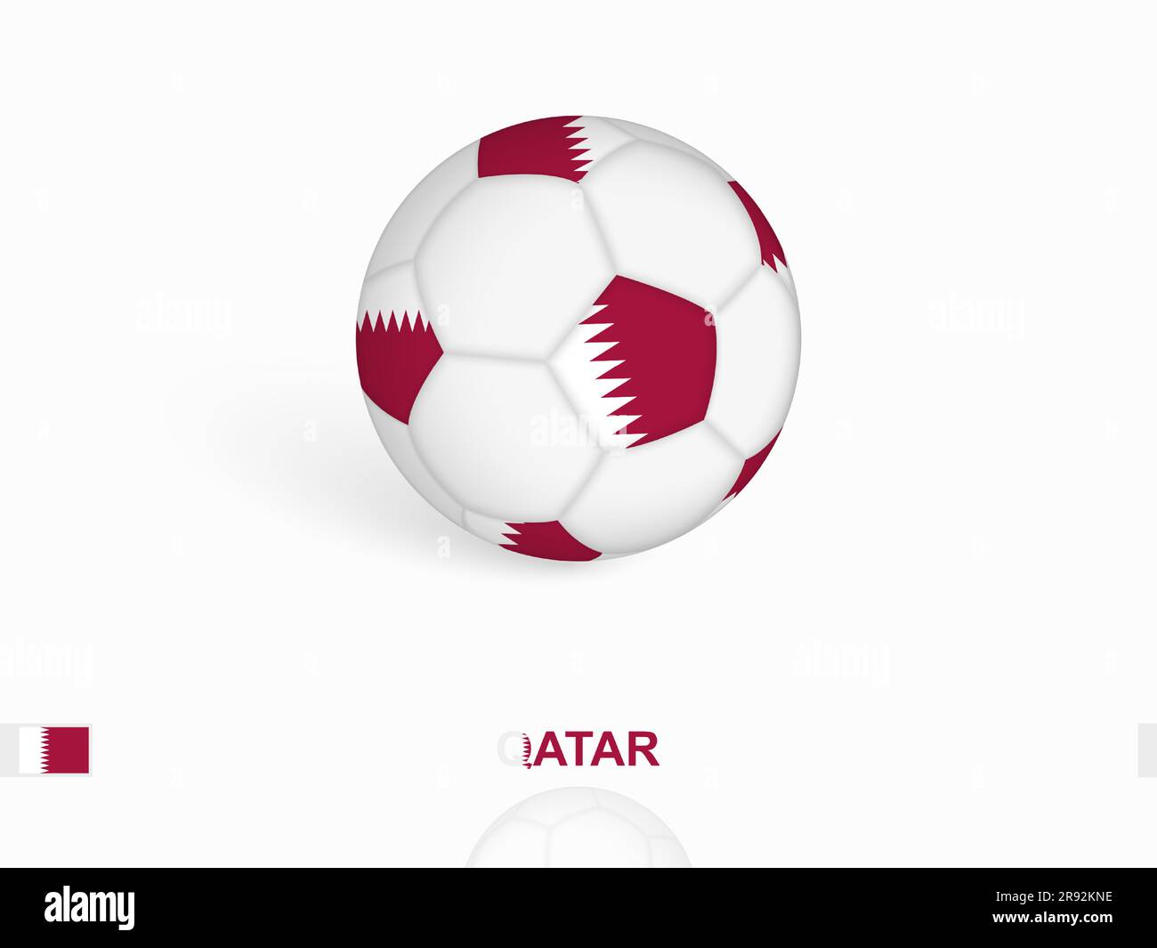Soccer ball with the Qatar flag, football sport equipment. Vector