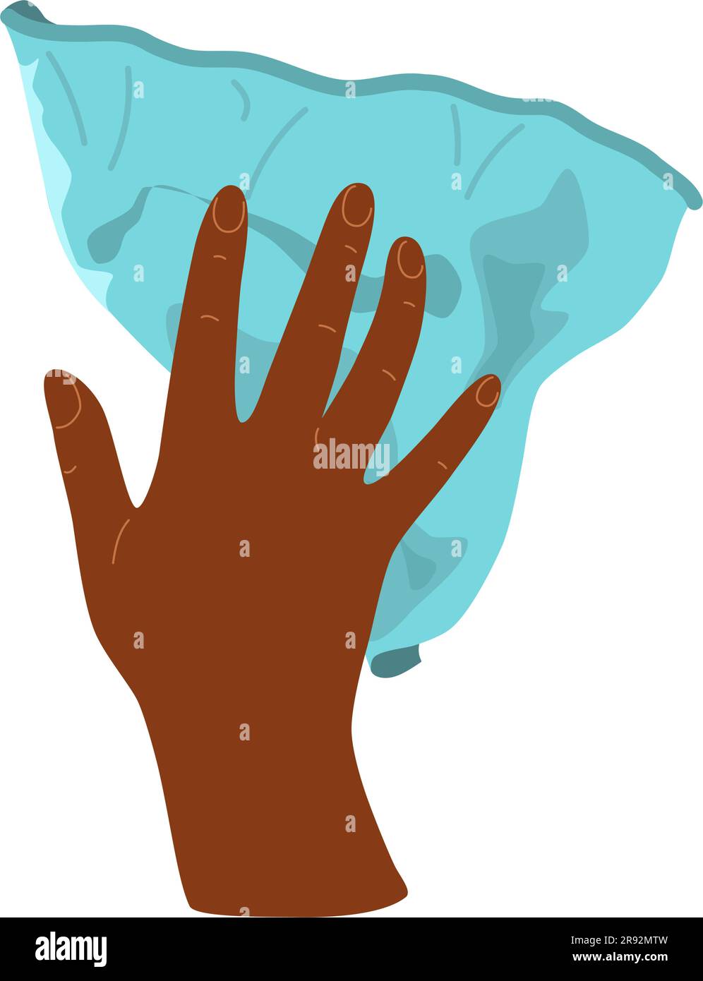 People hands doing house cleaning routine close up vector illustration