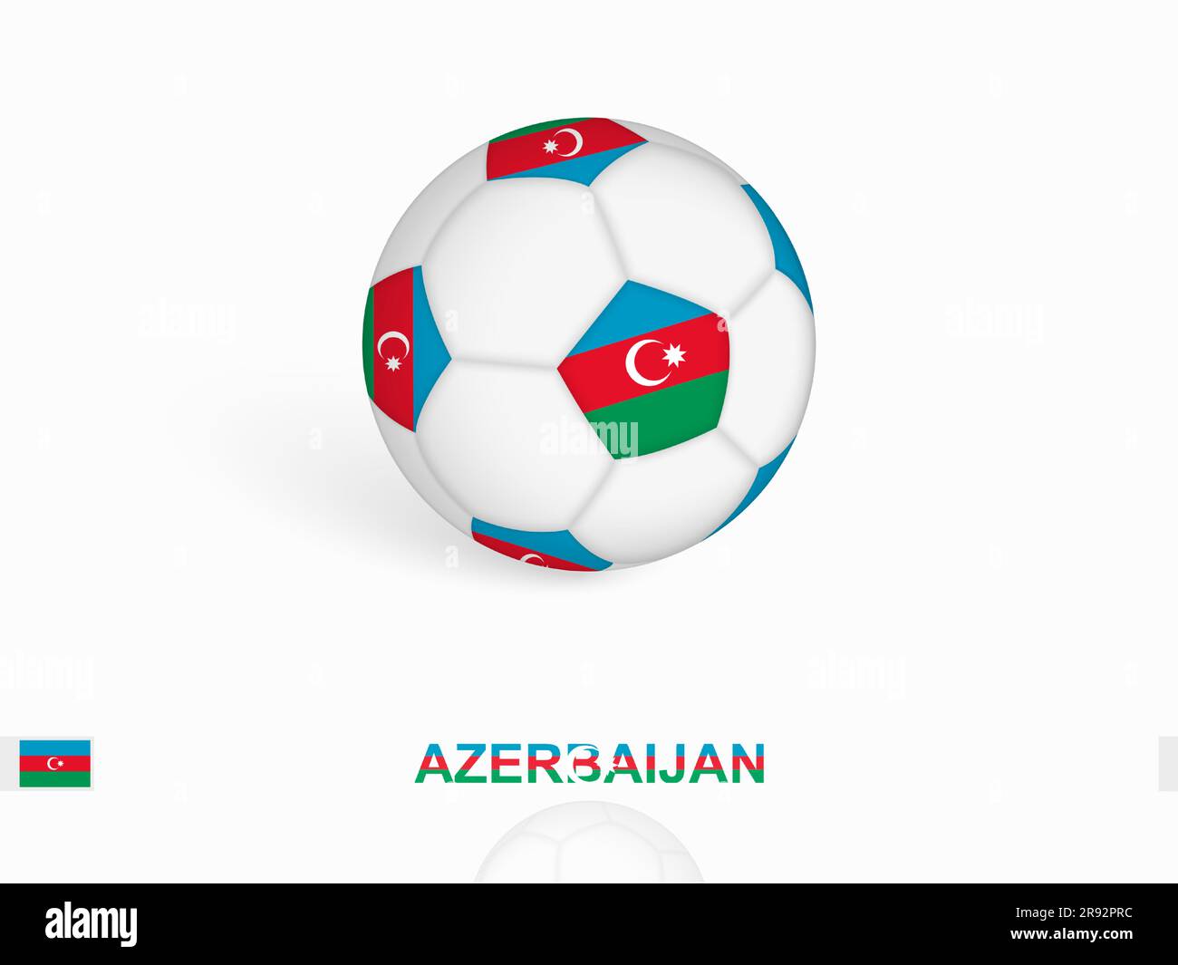 Soccer ball with the Azerbaijan flag, football sport equipment. Vector illustration. Stock Vector
