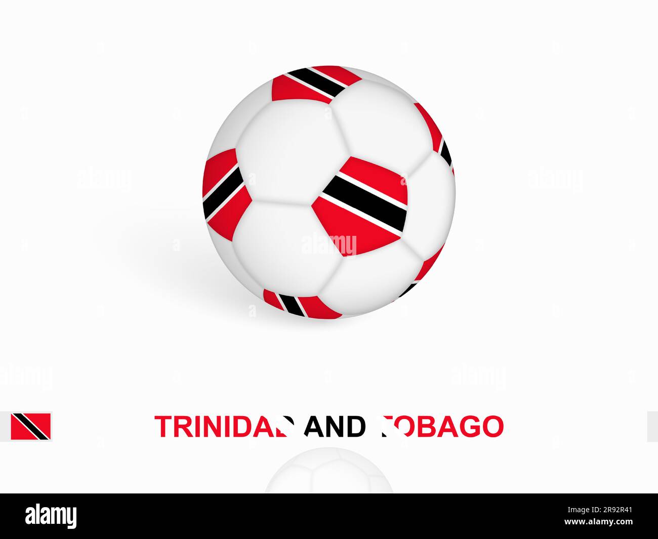 Soccer ball with the Trinidad and Tobago flag, football sport equipment