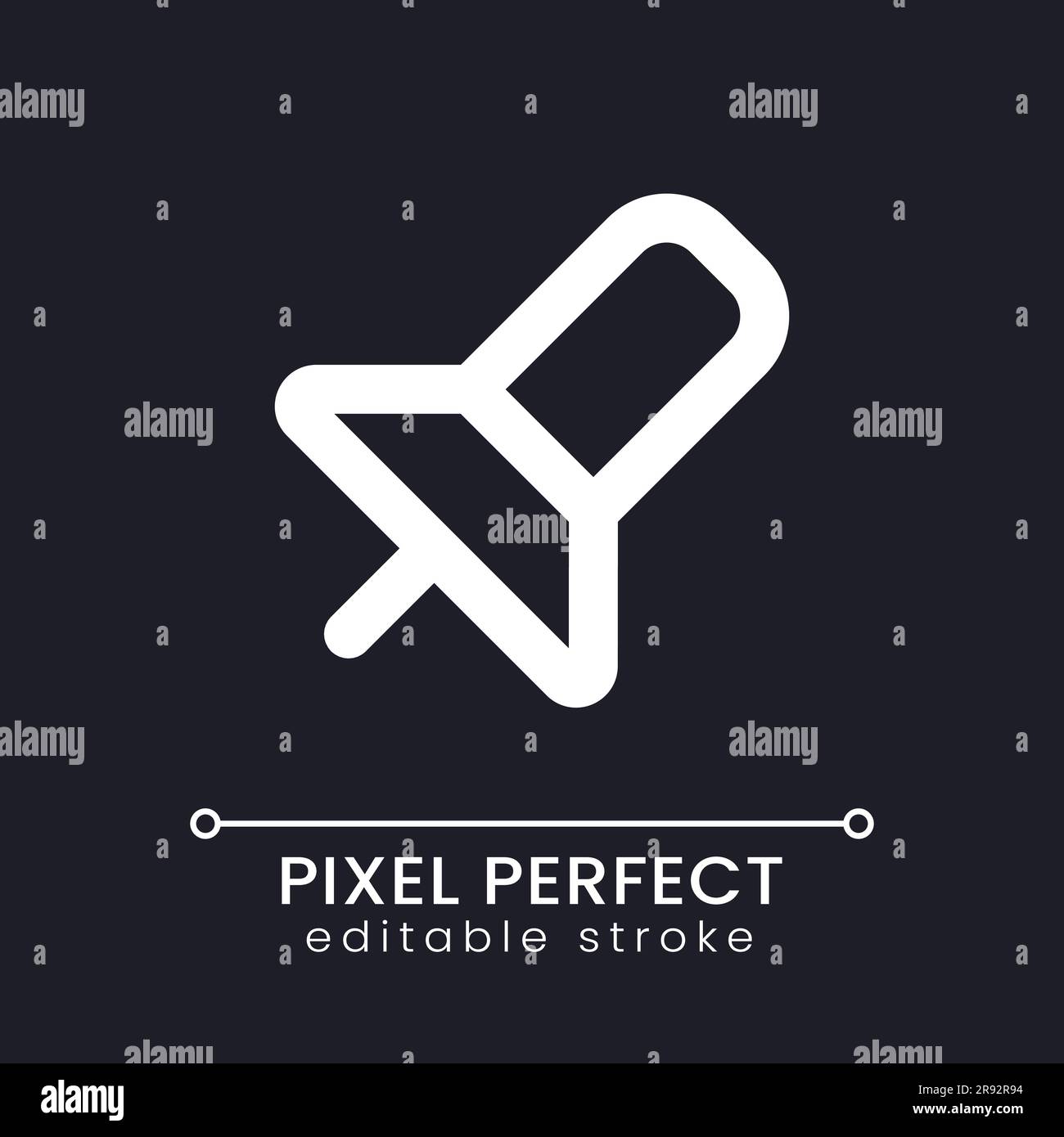 Pin pixel perfect white linear ui icon for dark theme Stock Vector ...