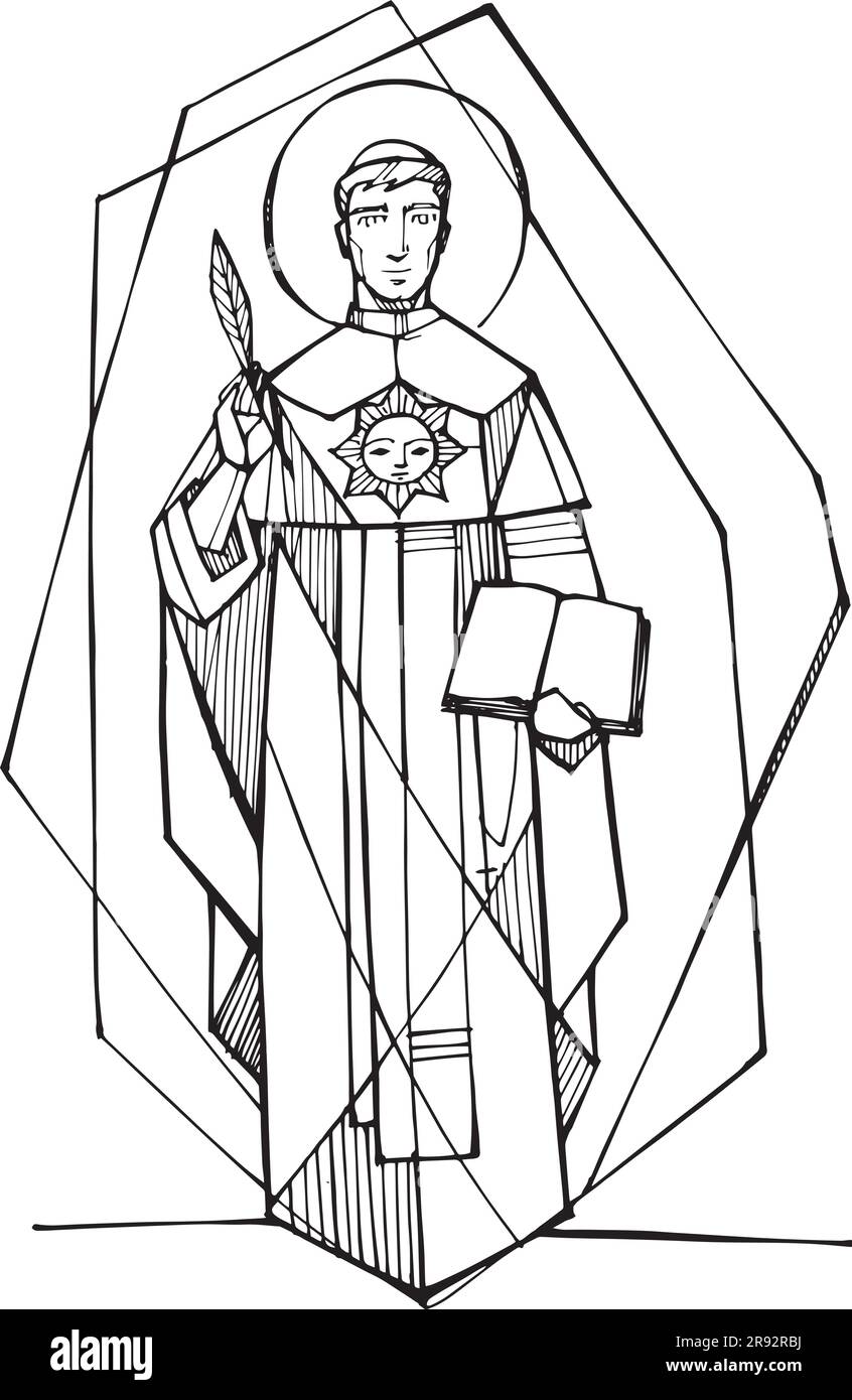 Illustration Of Saint Thomas Of Aquinas Stock Vector Image Art Alamy