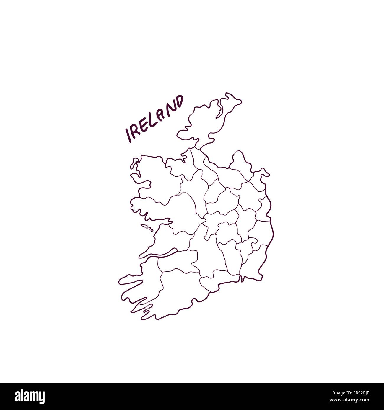 Hand Drawn Doodle Map Of Ireland. Vector Illustration Stock Vector