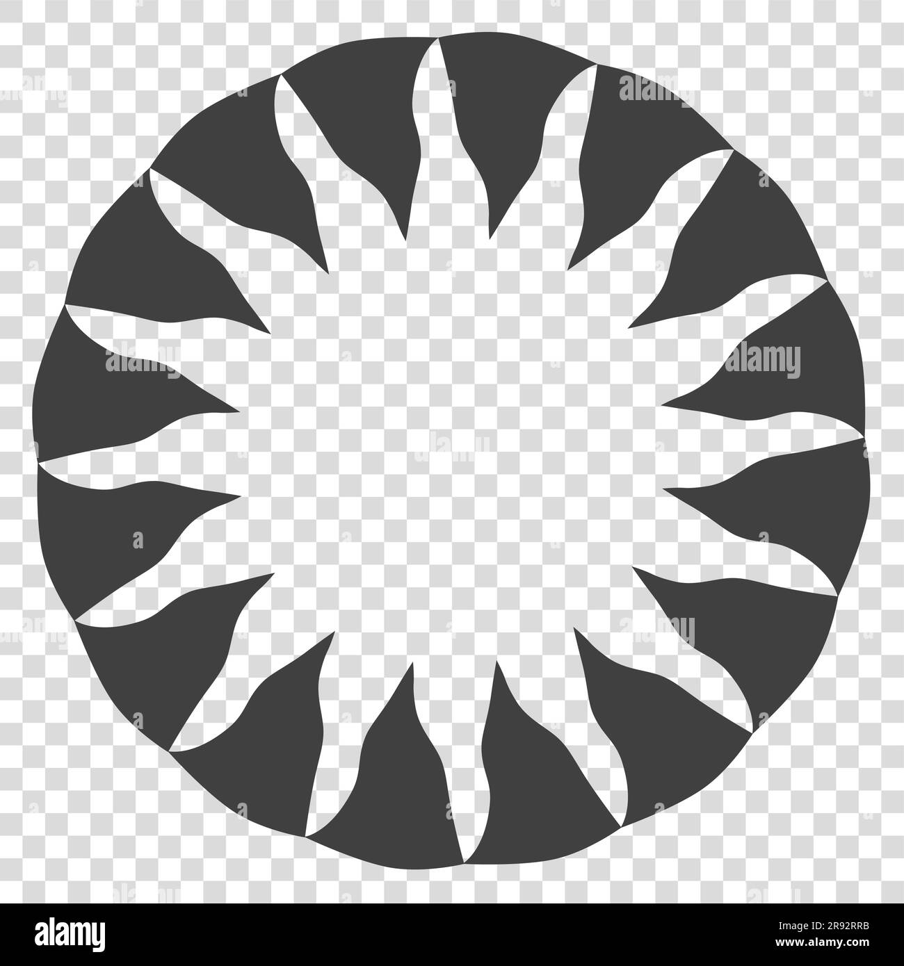 Tribal flaming sun stencil Vector illustration Isolated on transparent background Stock Vector