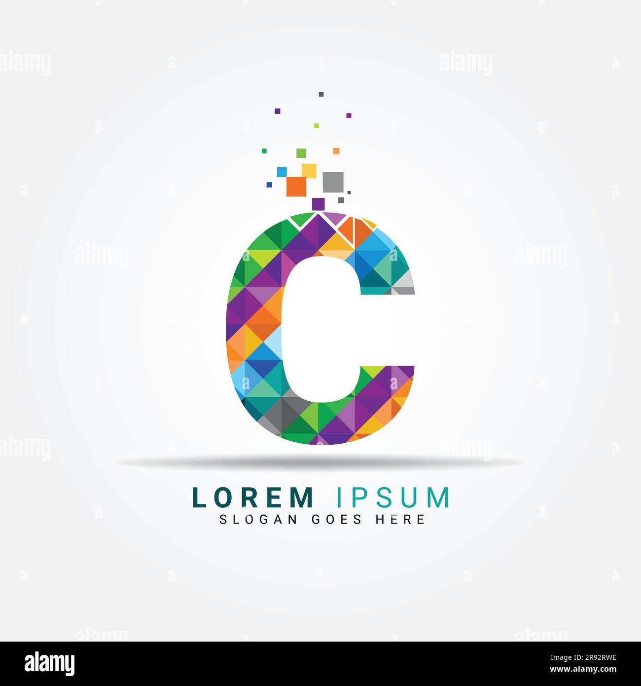 Letter C Modern geometric logo design with multicolor. C logo template vector illustration design. Creative modern letters vector icon logo Stock Vector