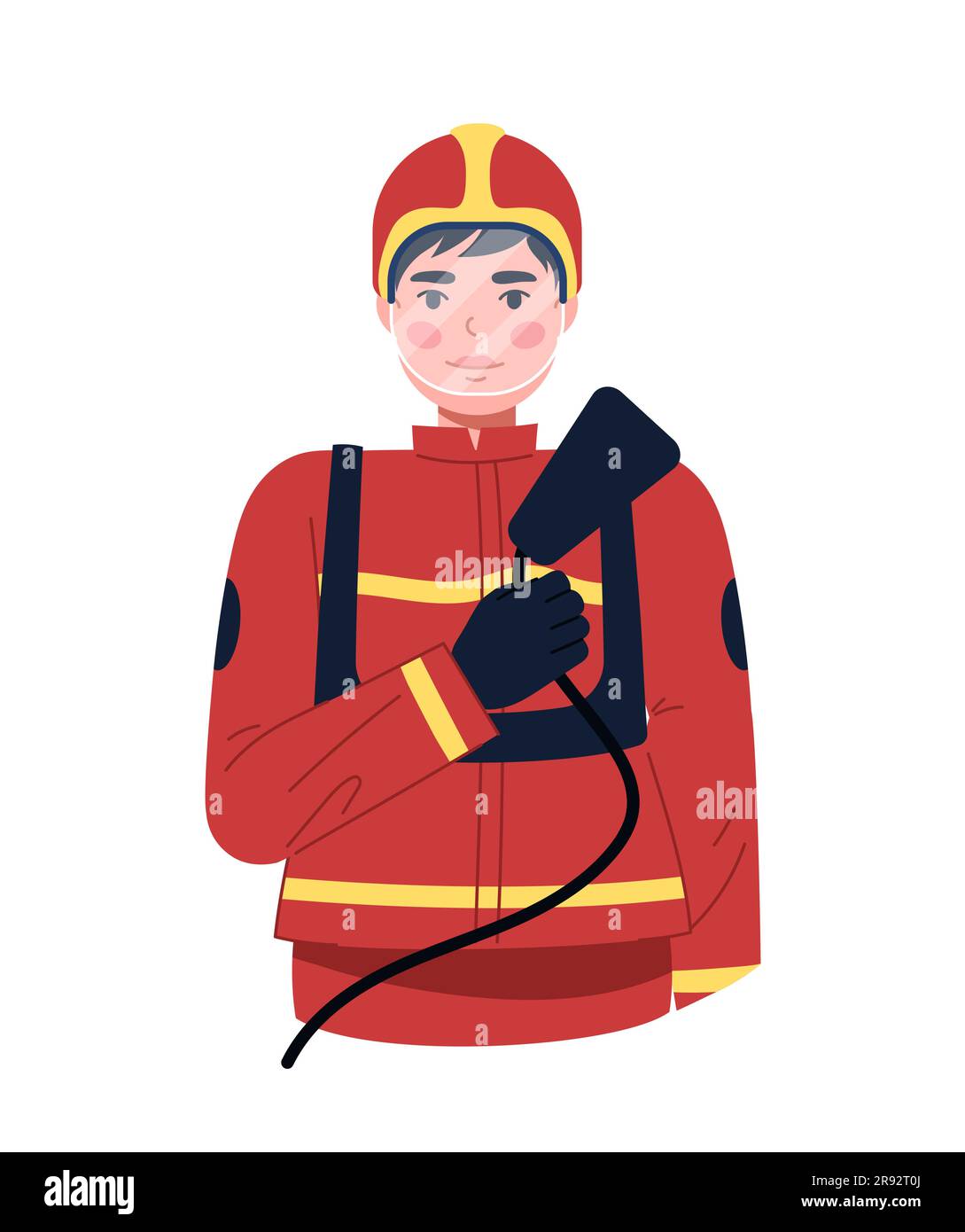 Fireman with fire extinguisher concept Stock Vector Image & Art - Alamy