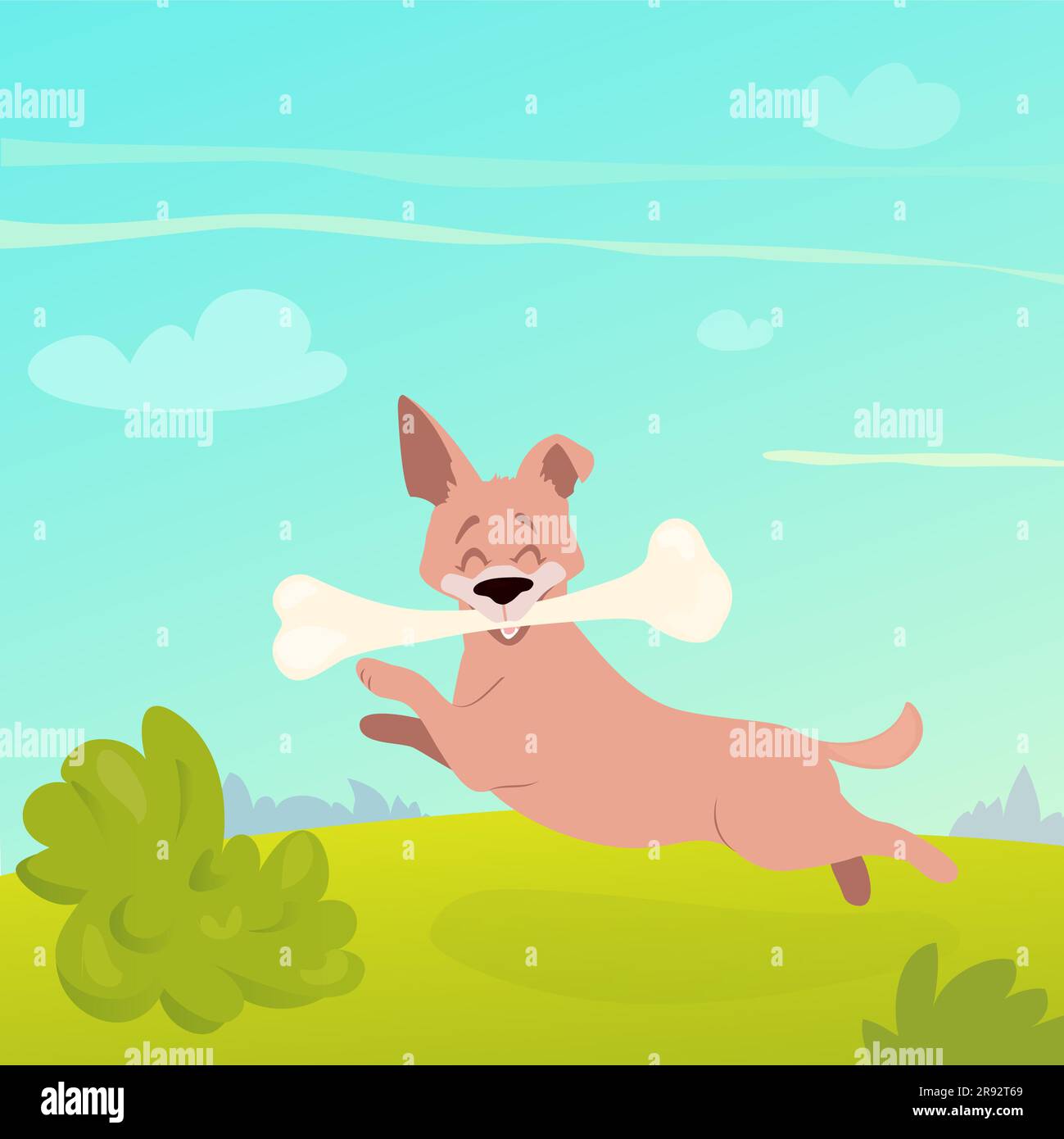 Happy jumping dog, illustration Stock Photo Alamy