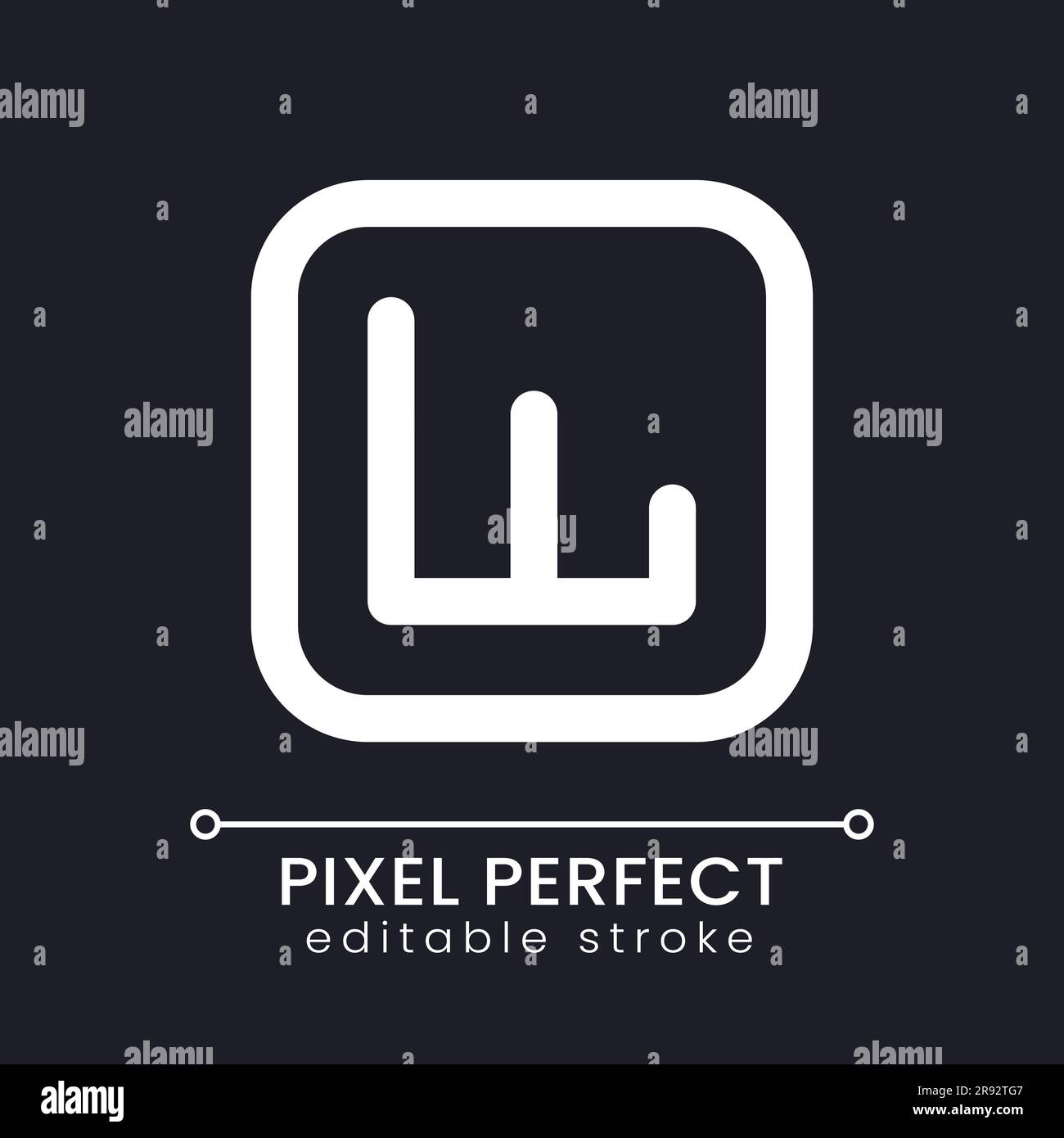 Activity analytics pixel perfect white linear ui icon for dark theme Stock Vector