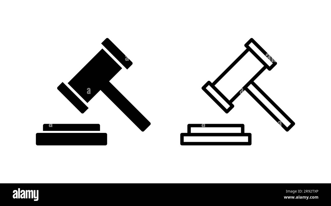 Gavel icon vector. judge gavel icon. auction hammer Stock Vector Image