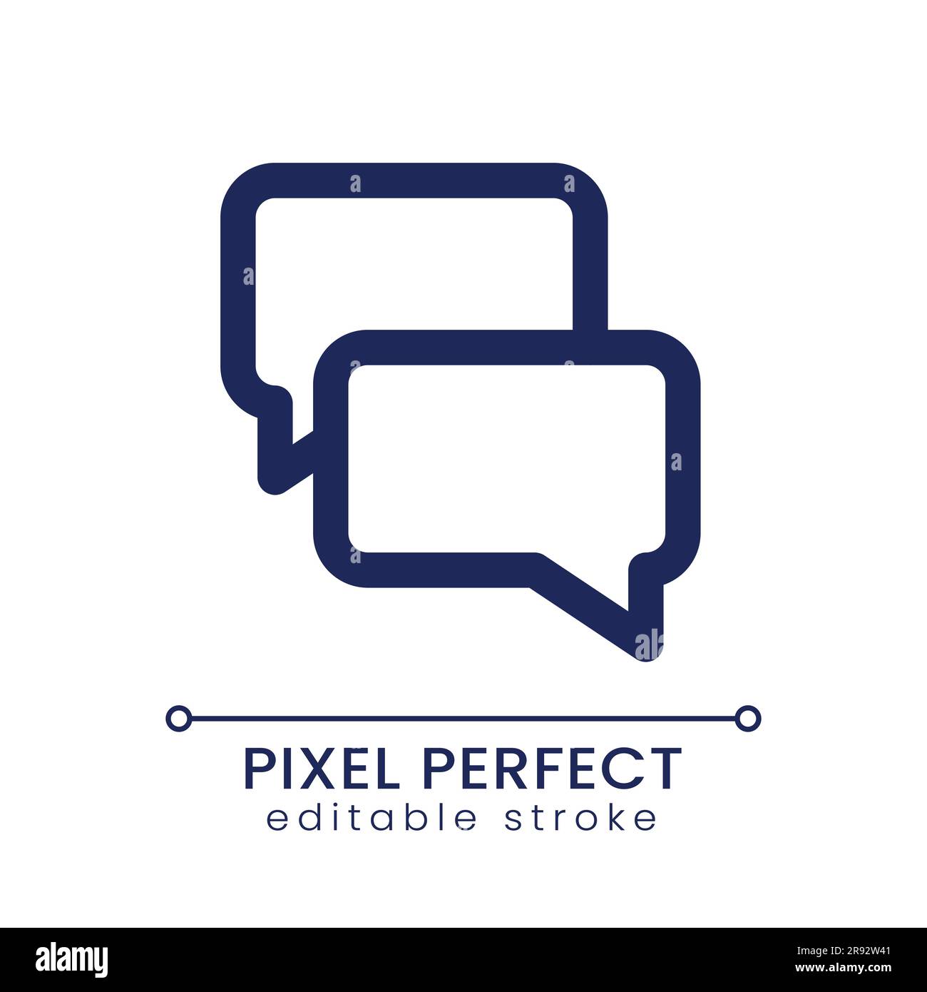 Messenger pixel perfect linear ui icon Stock Vector