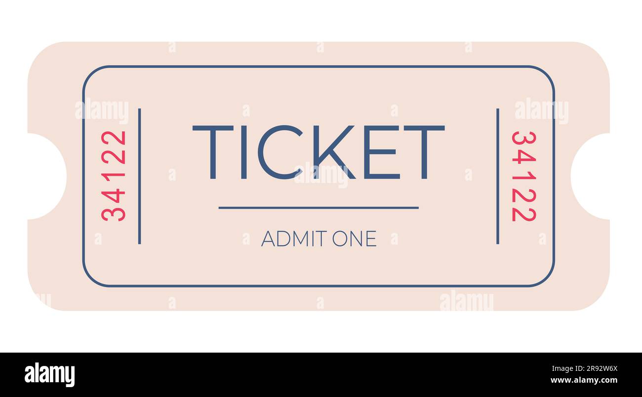 Ticket template Vector illustration Retro style Simple design element Isolated on white background Stock Vector