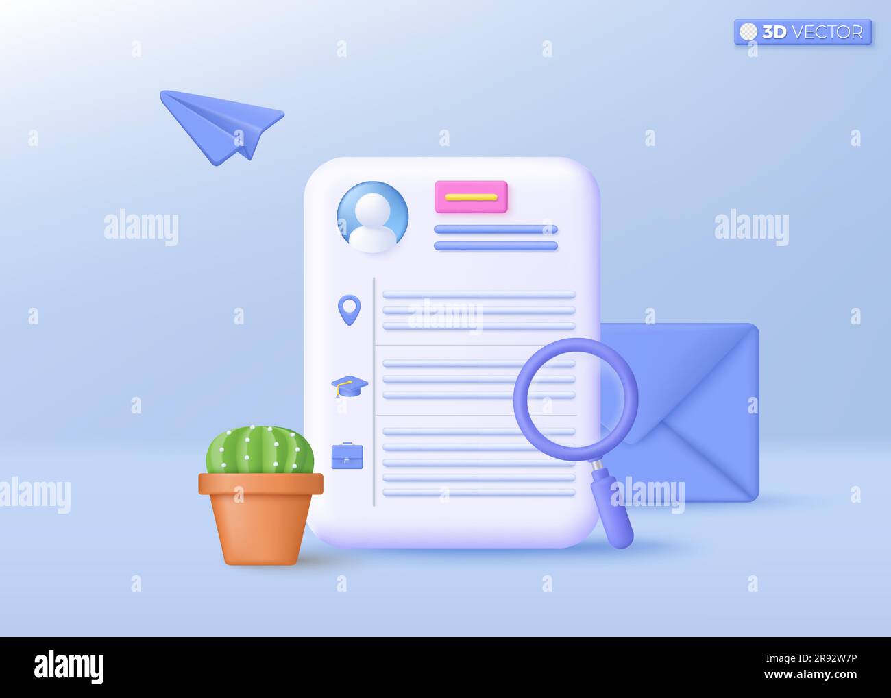 Resume icon symbol. Job interview, recruitment agency, Searching 