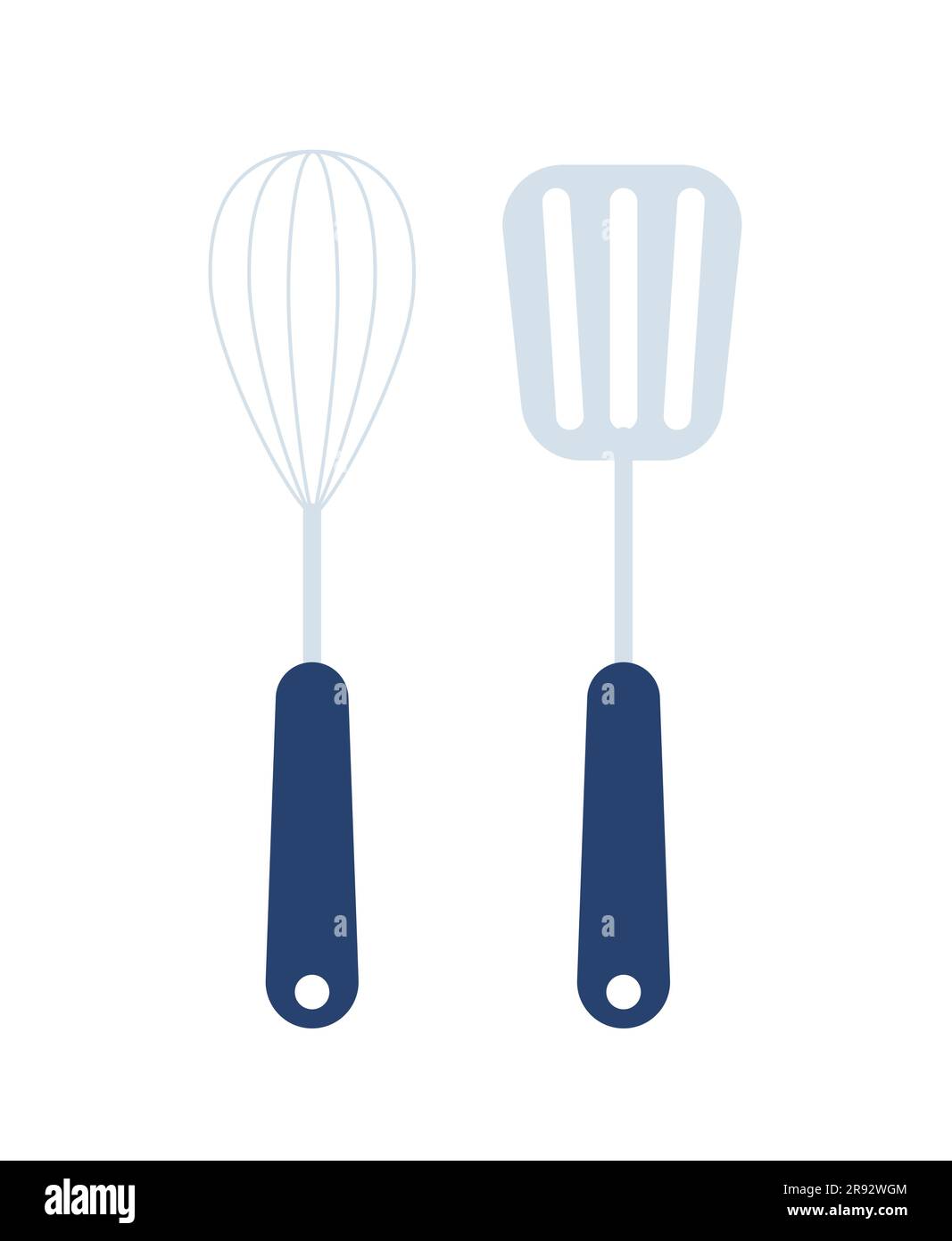 Kitchen mixer and spatula concept Stock Vector