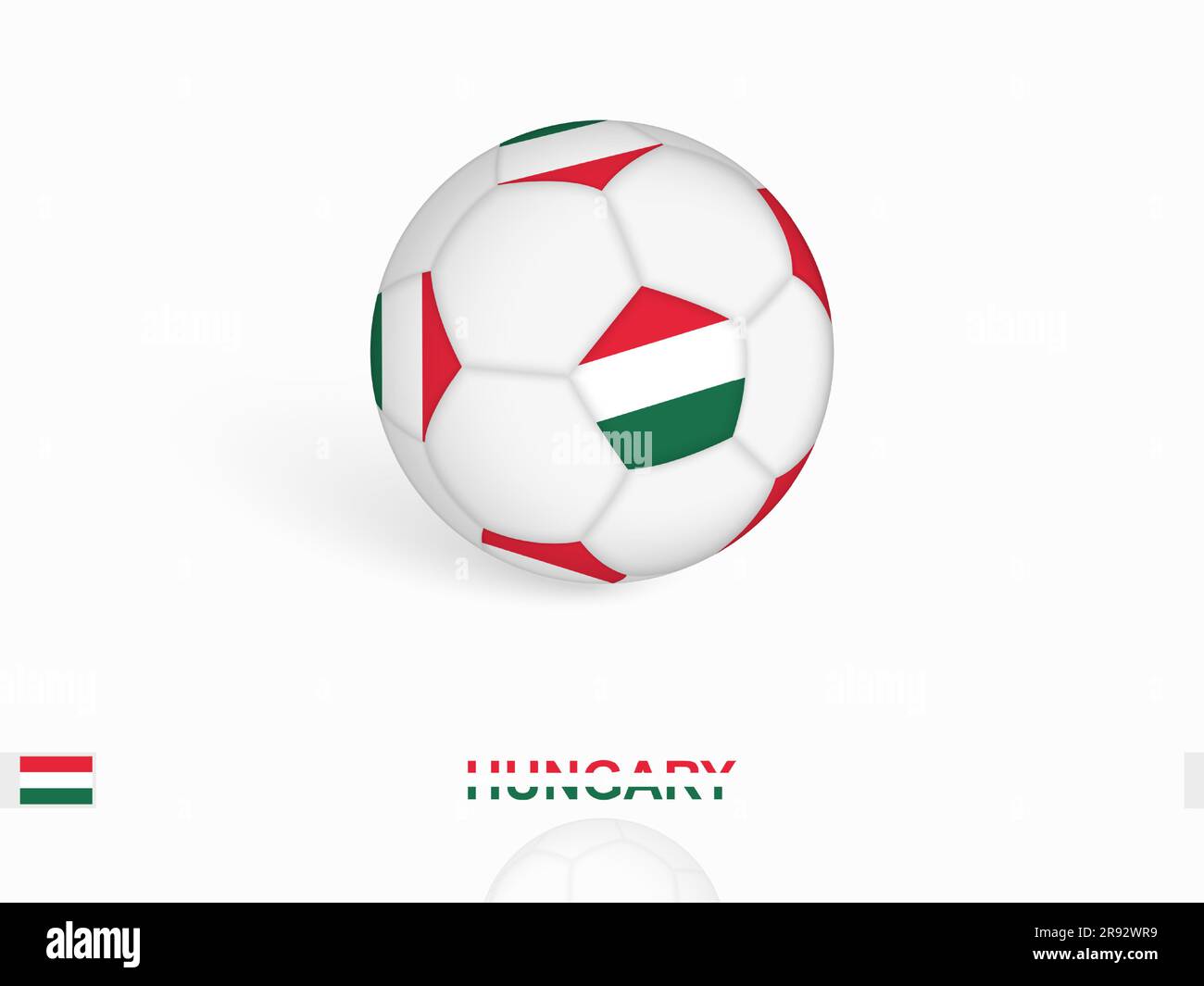 Soccer ball with the Hungary flag, football sport equipment. Vector illustration. Stock Vector