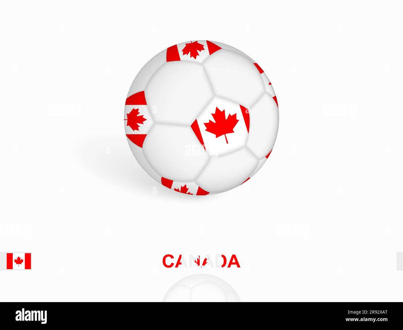 Soccer ball with the Canada flag, football sport equipment. Vector