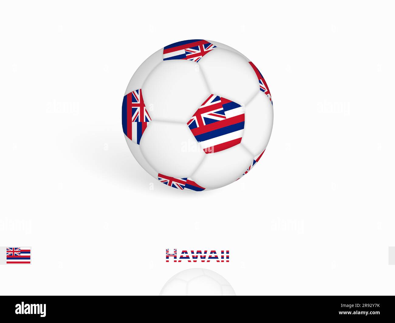 Soccer ball with the Hawaii flag, football sport equipment. Vector