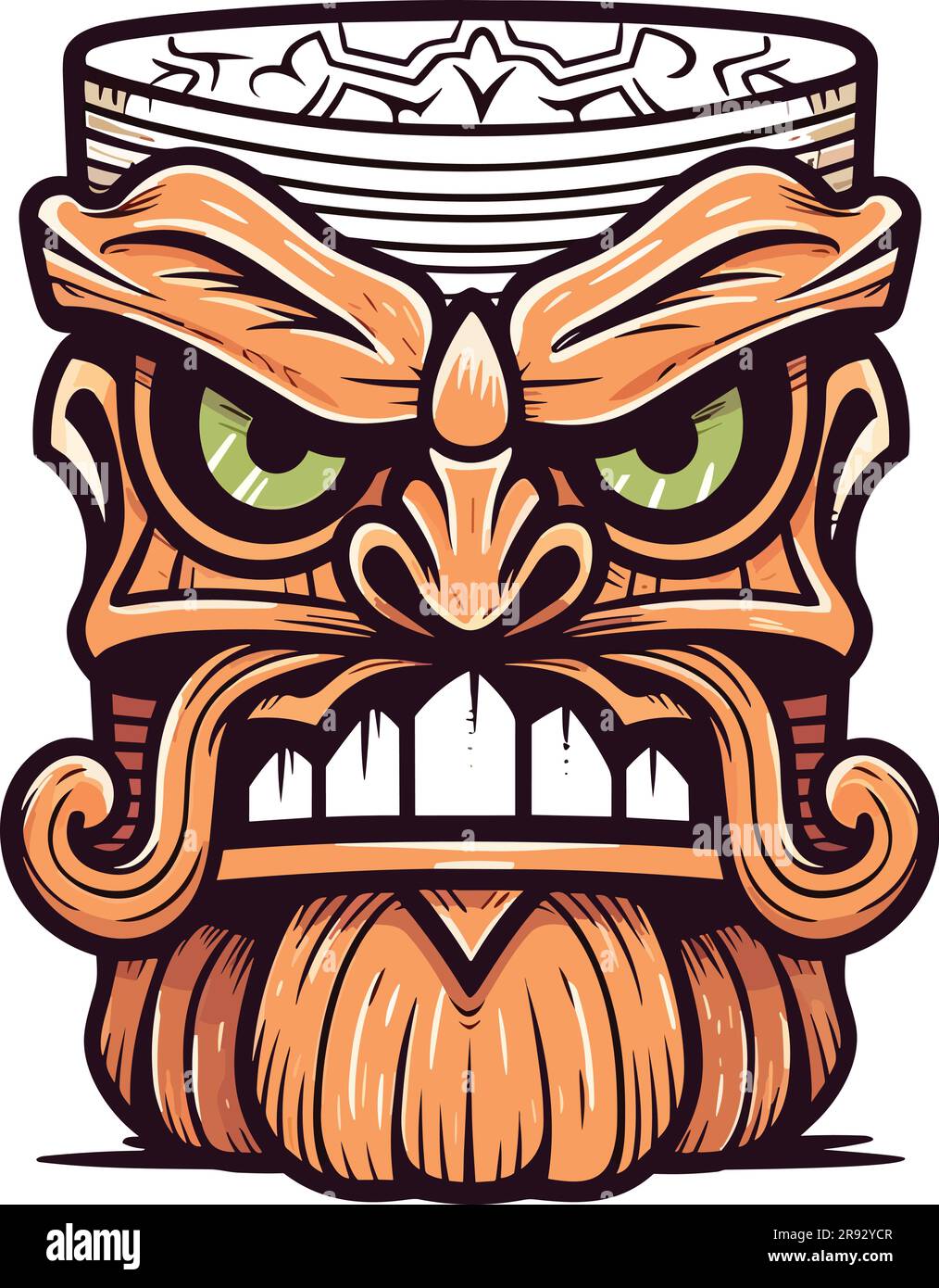 tiki festival, tiki man vector illustration, tiki man art for tshirt