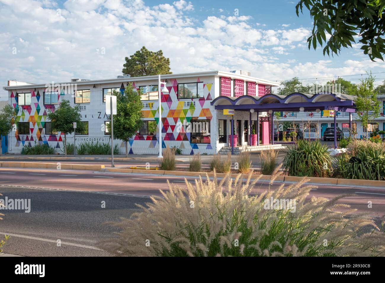 Colorful Hotel Zazz, a twostory boutique hotel on Route 66 in Nob Hill