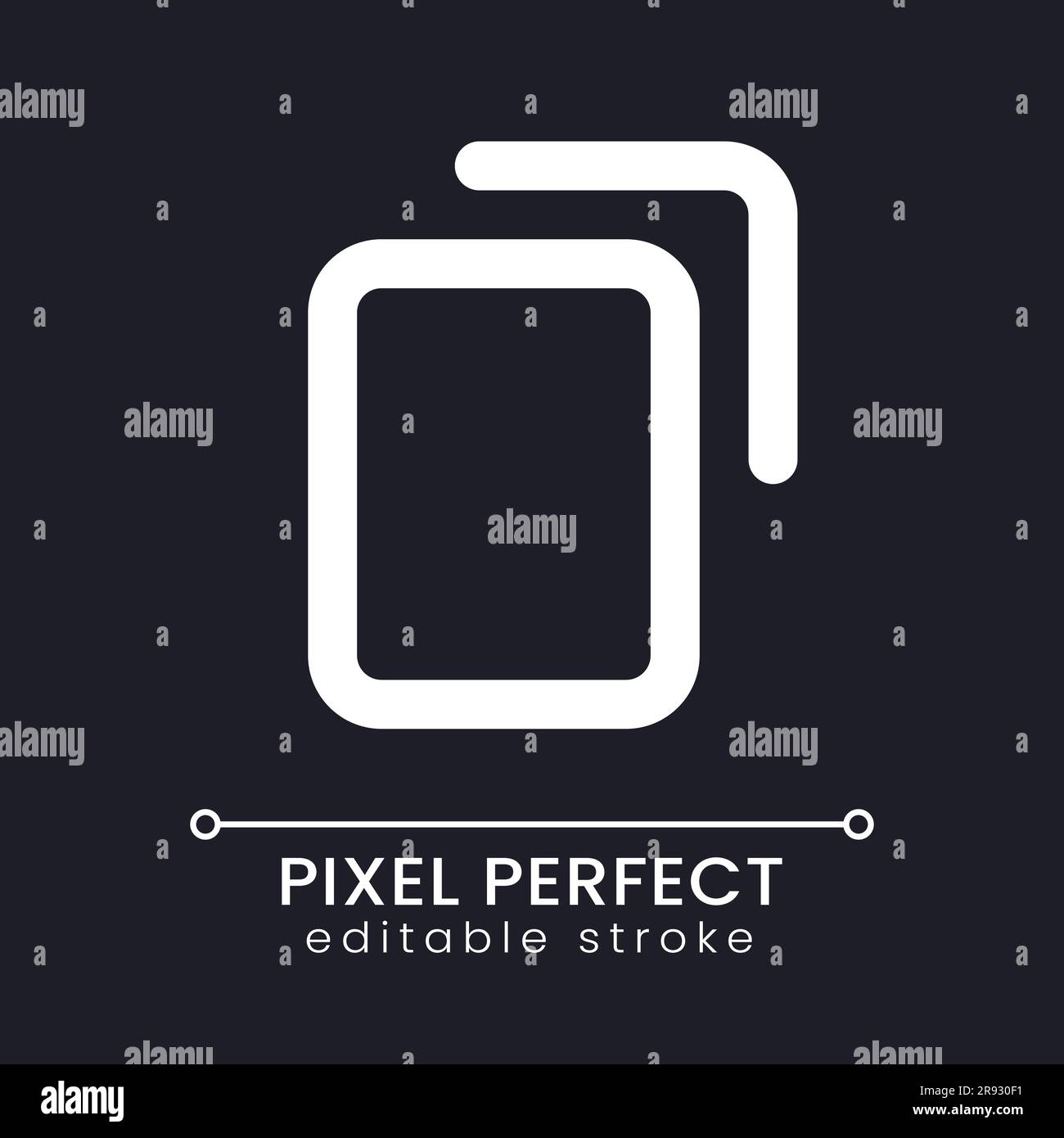 Copy pixel perfect white linear ui icon for dark theme Stock Vector ...
