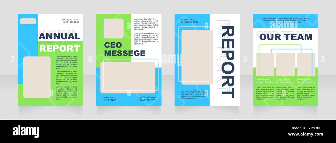 Green and blue blank brochure layout design Stock Vector