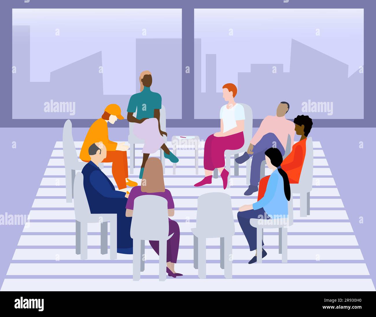 Support group for people with mental illnesses. Group therapy session ...