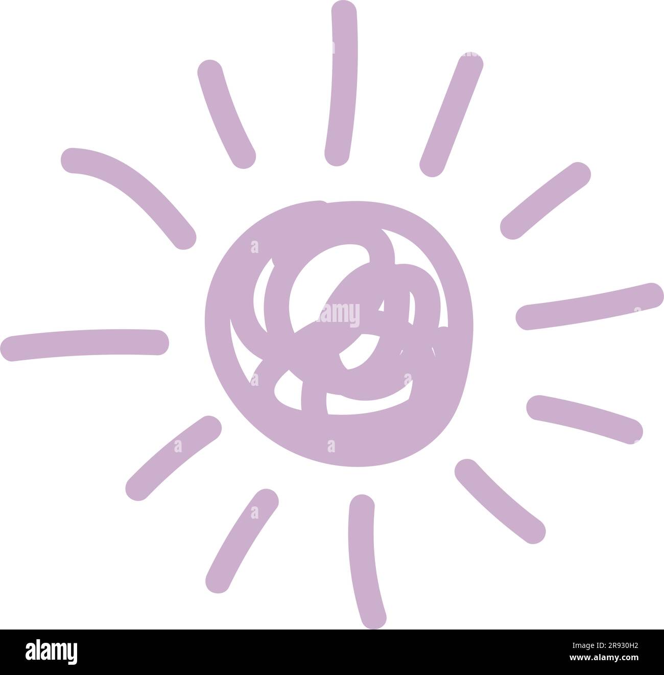 cute abstract sun hand drawn using pastel color. vector illustration ...