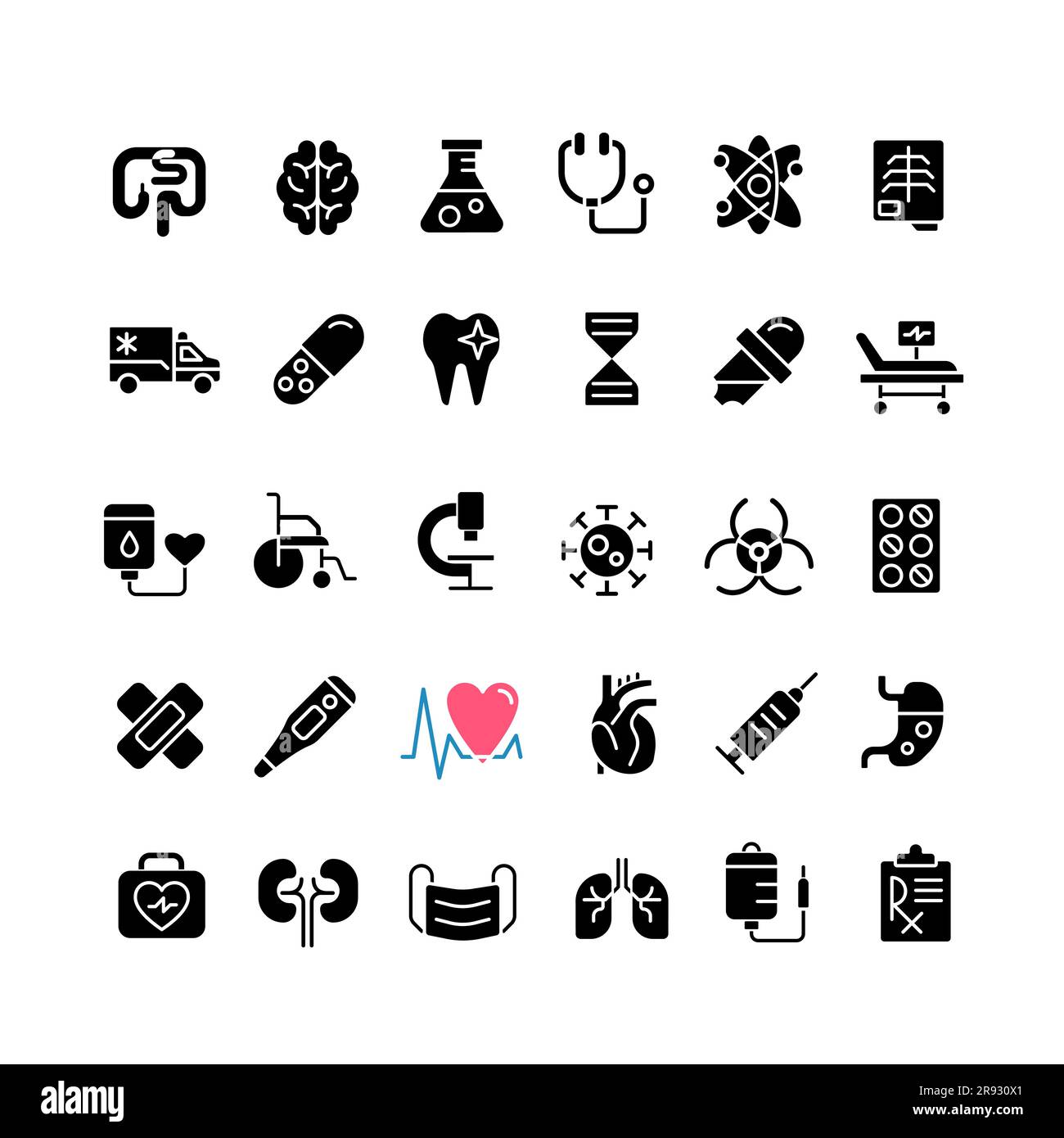 Medicine black glyph icons set on white space Stock Vector Image & Art ...