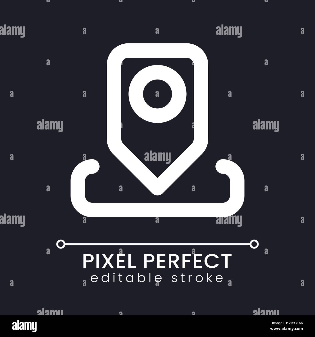 Location pin pixel perfect white linear ui icon for dark theme Stock ...