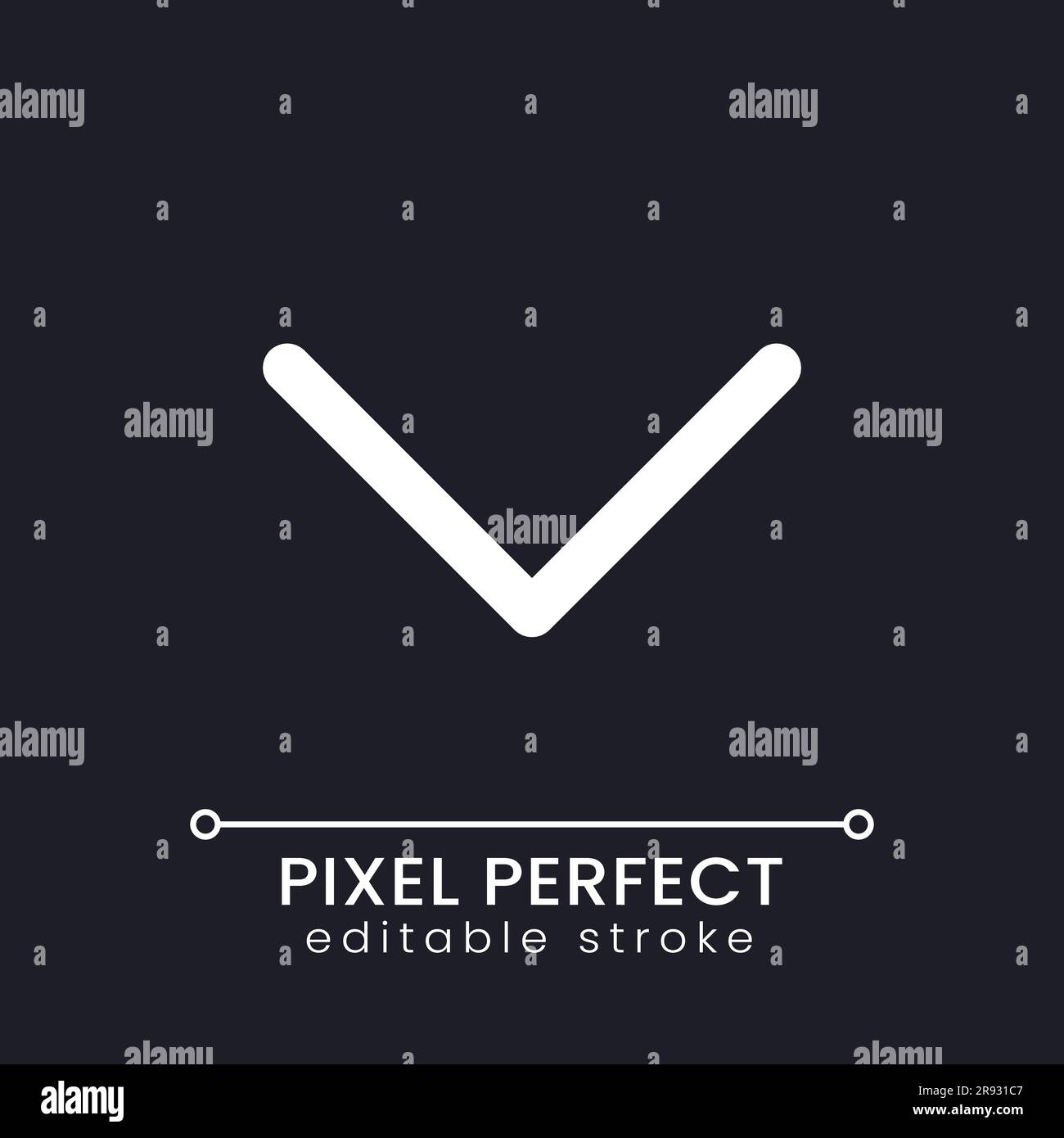 Scroll down pixel perfect white linear ui icon for dark theme Stock ...