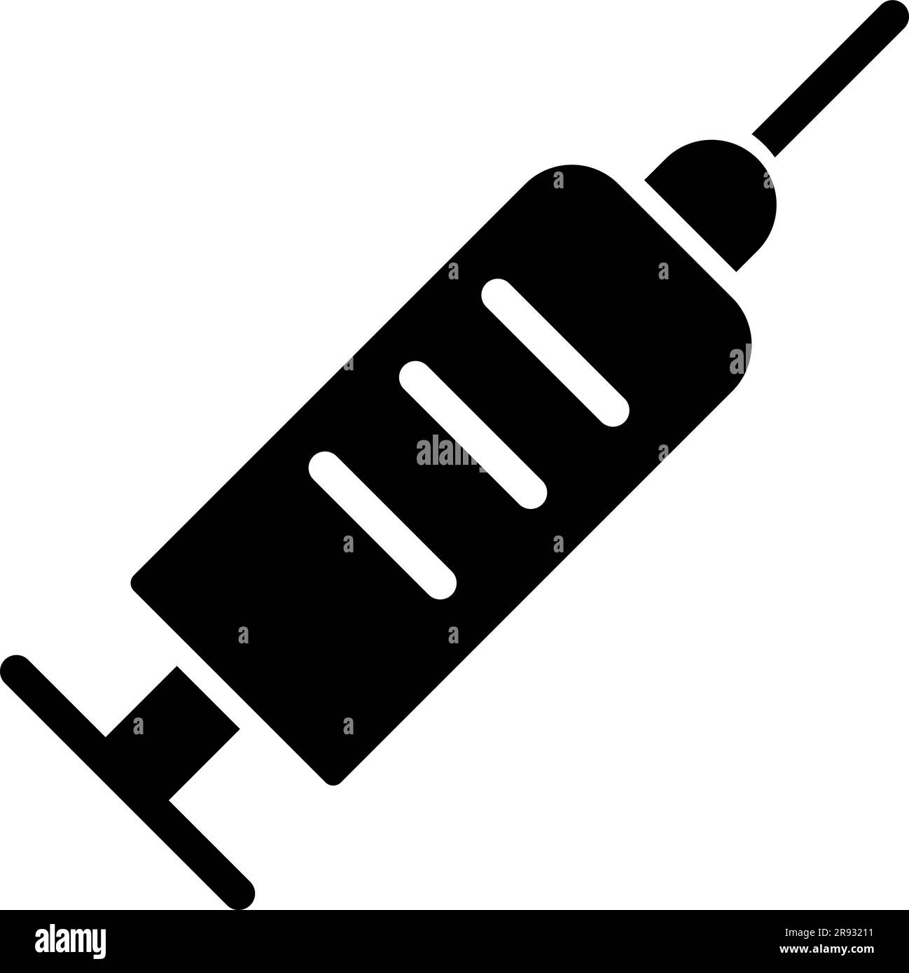 Vaccination glyph icon syringe Cut Out Stock Images & Pictures - Alamy