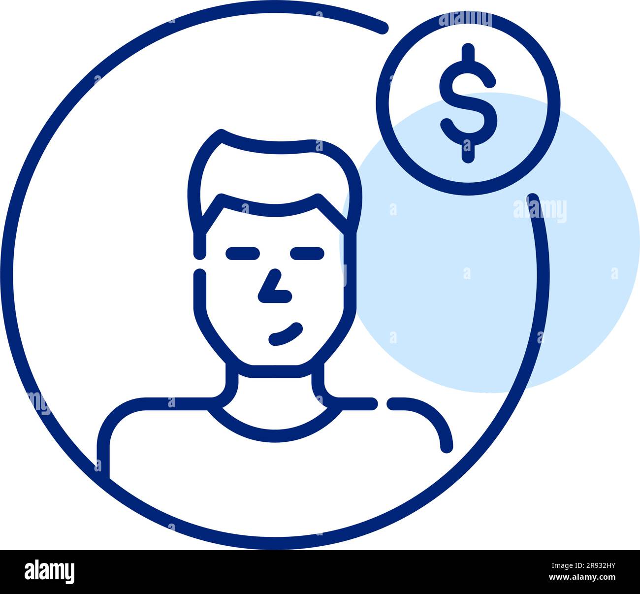 Premium member profile pic. Man with paid subscription. Male user avatar. Pixel perfect, editable stroke Stock Vector