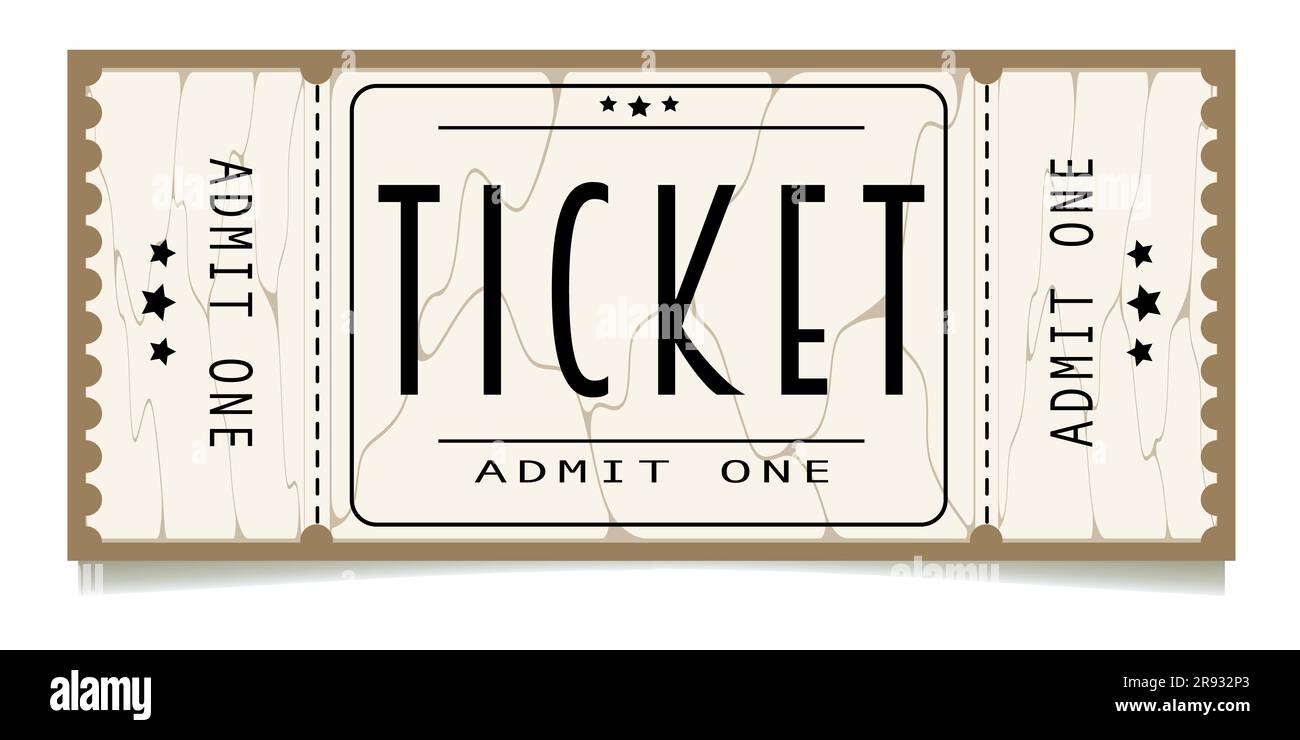 Ticket template Vector illustration Design element Isolated on white background Stock Vector
