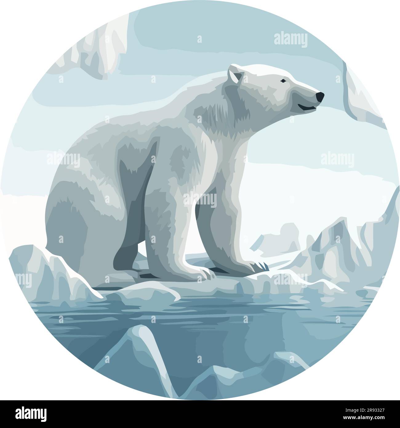 Big polar bear over white Stock Vector Image & Art - Alamy