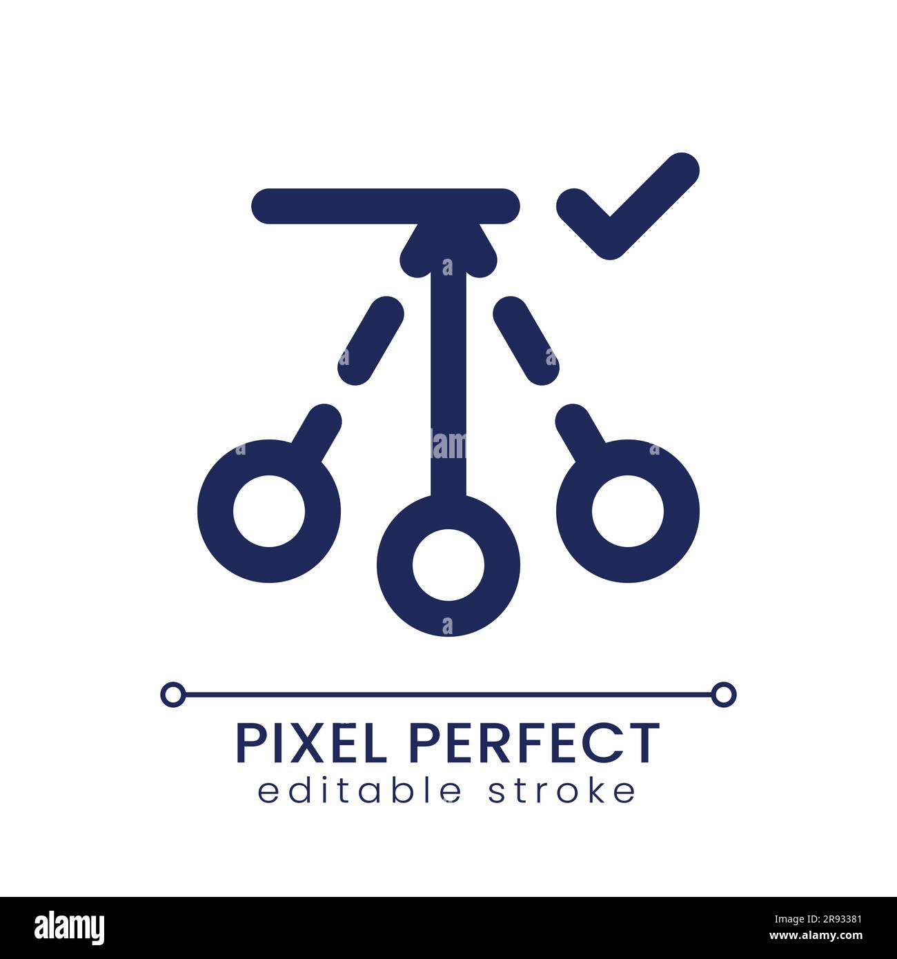 Pendulum movement applying pixel perfect linear ui icon Stock Vector