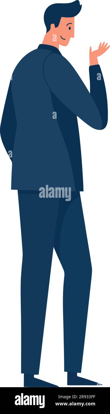 Successful businessman standing over white Stock Vector