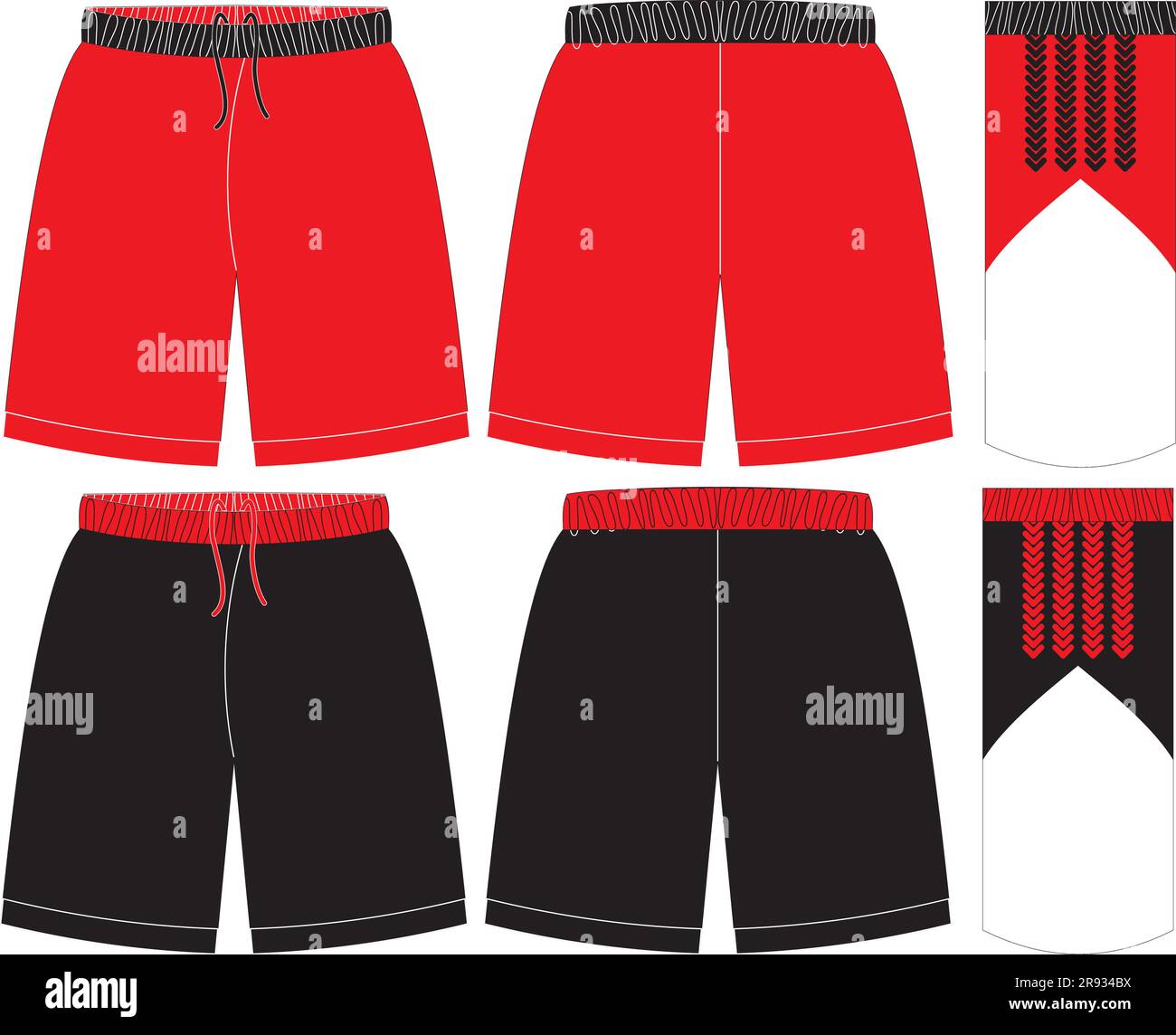 Basketball Shorts Mock ups templates Stock Vector