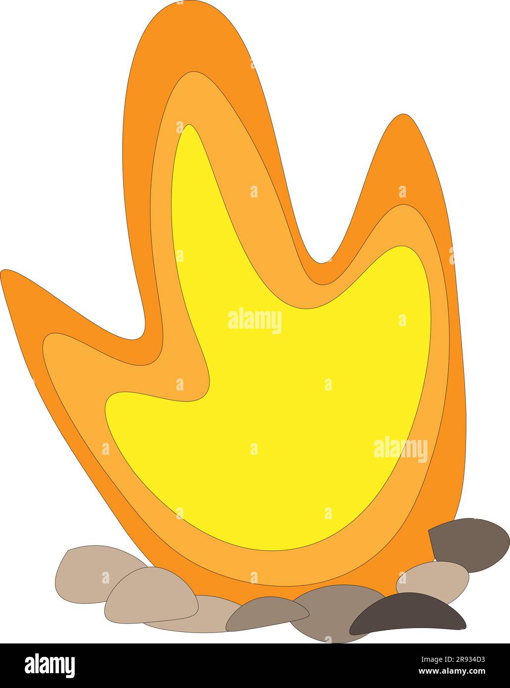 Bonfire on a white background, children's drawing. Vector illustration ...