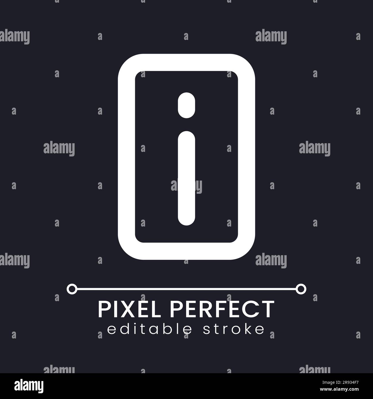 Information pixel perfect white linear ui icon for dark theme Stock Vector