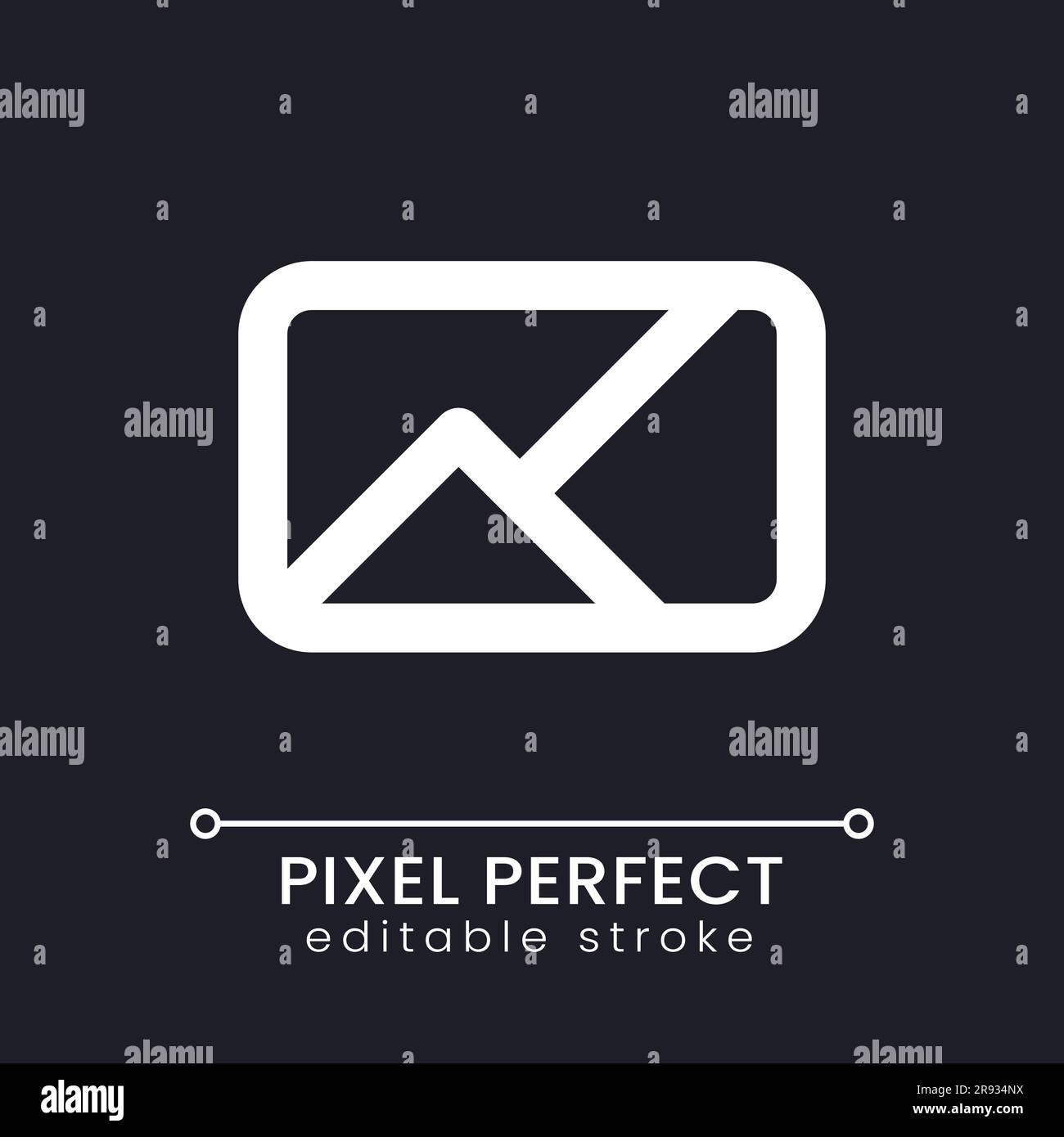 Image pixel perfect white linear ui icon for dark theme Stock Vector