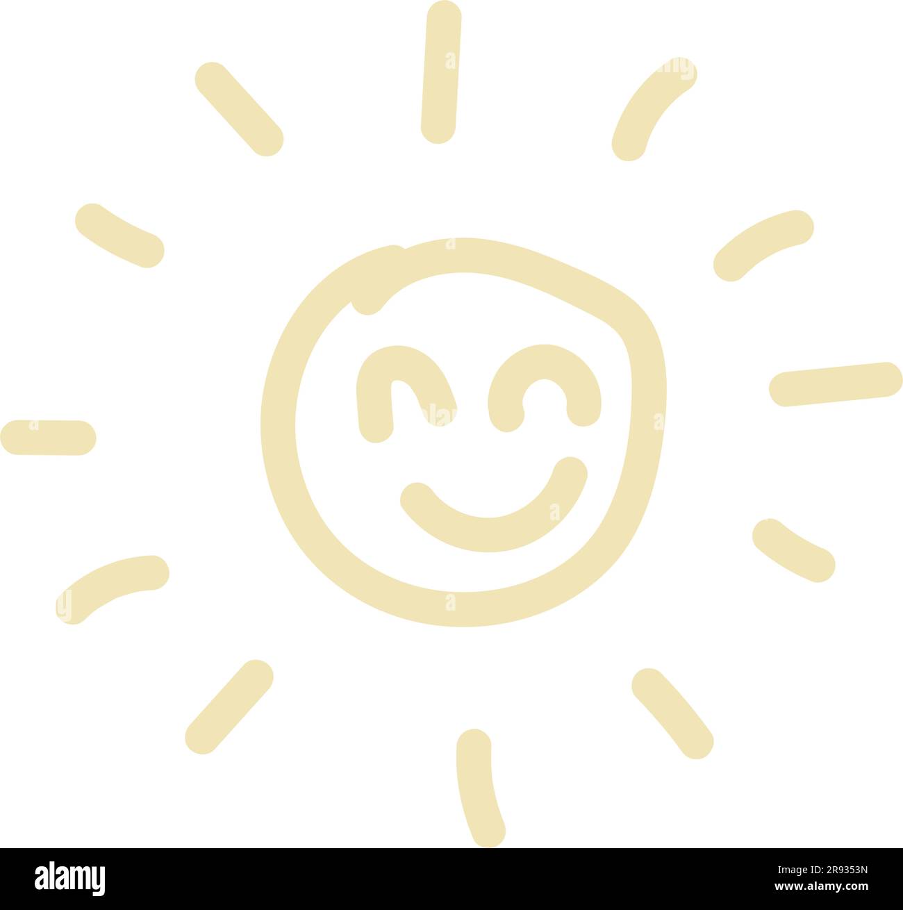 cute abstract sun hand drawn using pastel color. vector illustration ...