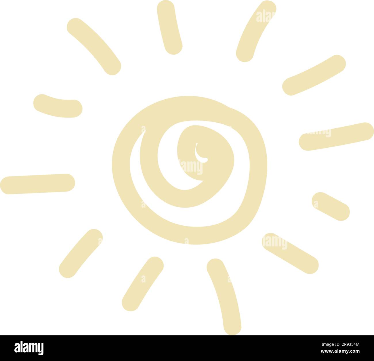 cute abstract sun hand drawn using pastel color. vector illustration ...